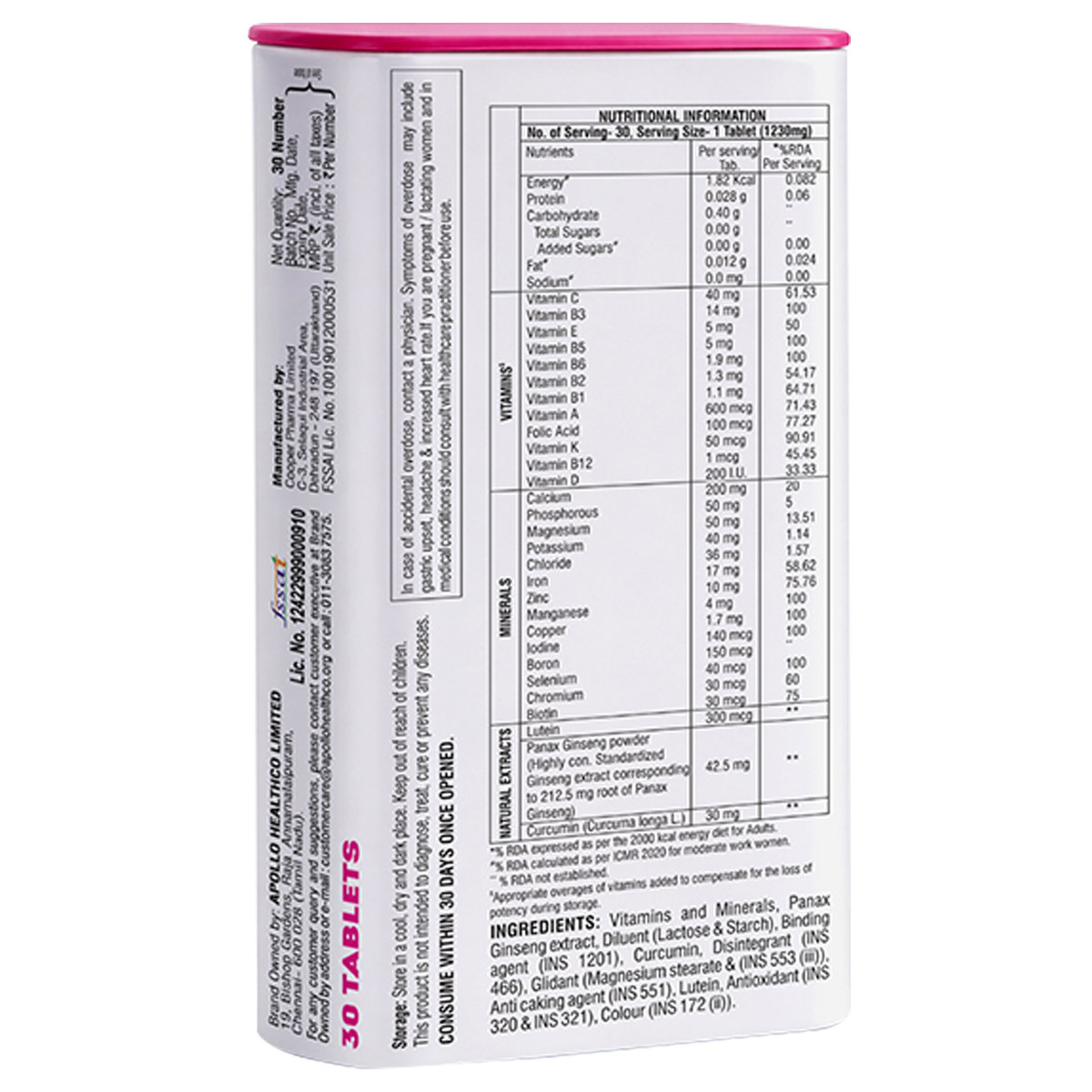 Apollo Life Multivitamin for Women, 30 Tablets Apollo Life Multivitamin for Women, 30 Tablets