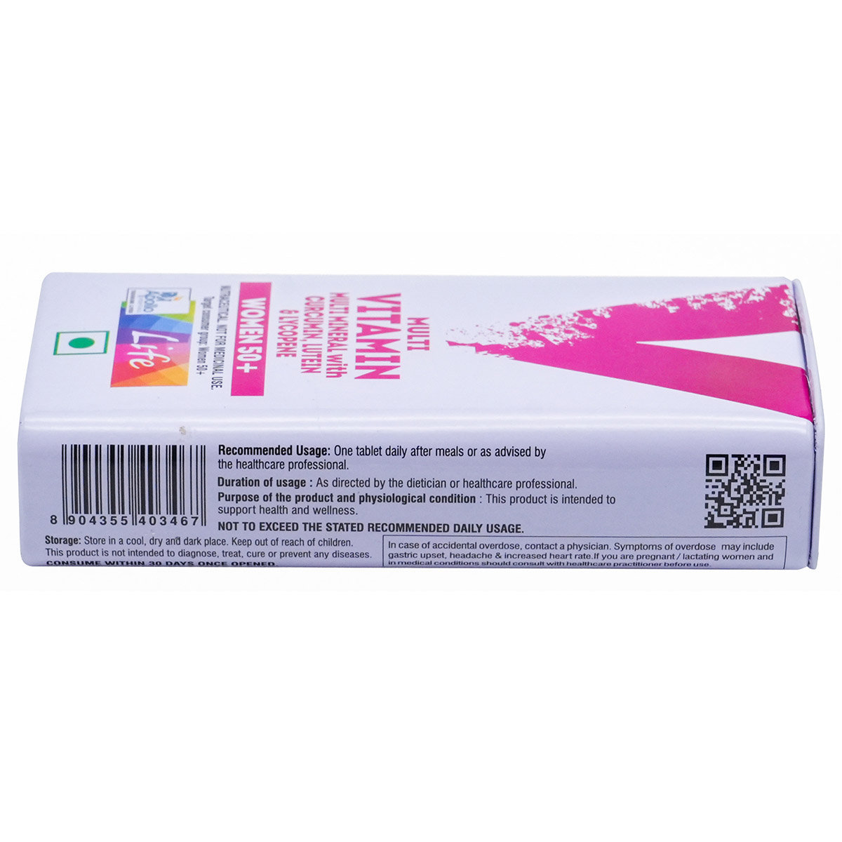 Apollo Life Multivitamin for Women 50+, 30 Tablets, Pack of 1 Apollo Life Multivitamin for Women 50+, 30 Tablets, Pack of 1