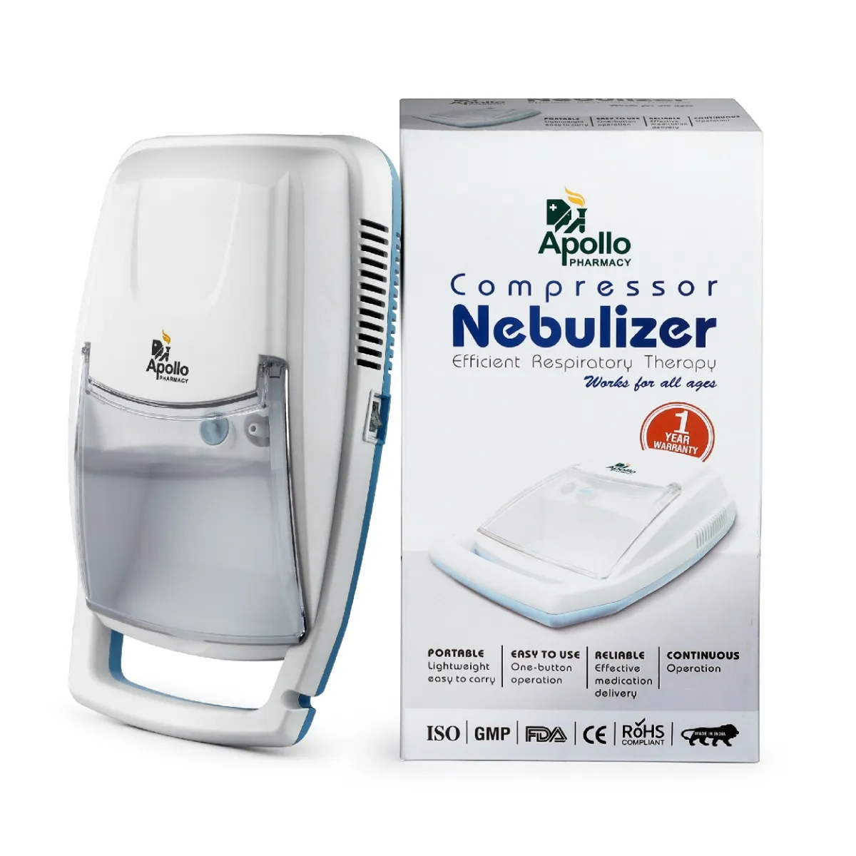 Apollo Pharmacy Compressor Nebulizer, Count