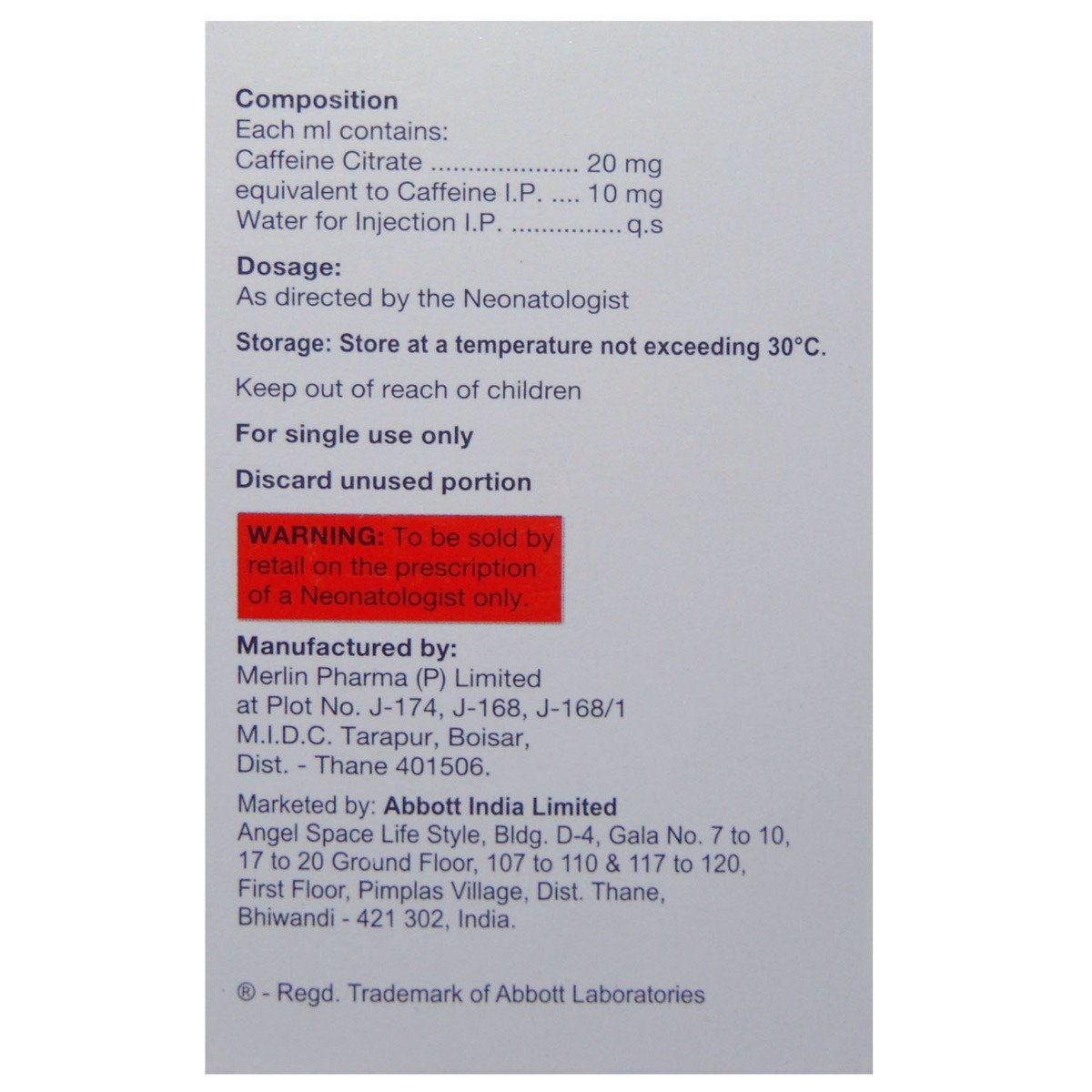 Apnicaf Oral Solution 3 ml, Pack of 1 Tablet Apnicaf Oral Solution 3 ml, Pack of 1 Tablet