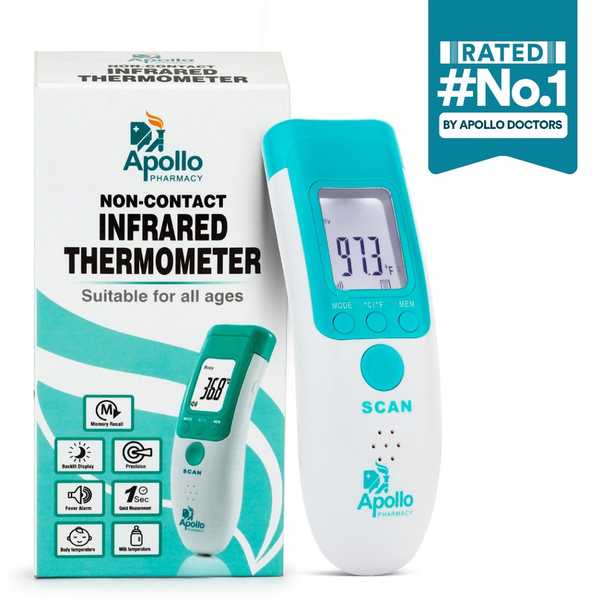 Apollo Pharmacy NonContact Infrared Thermometer, 1 Count Price, Uses