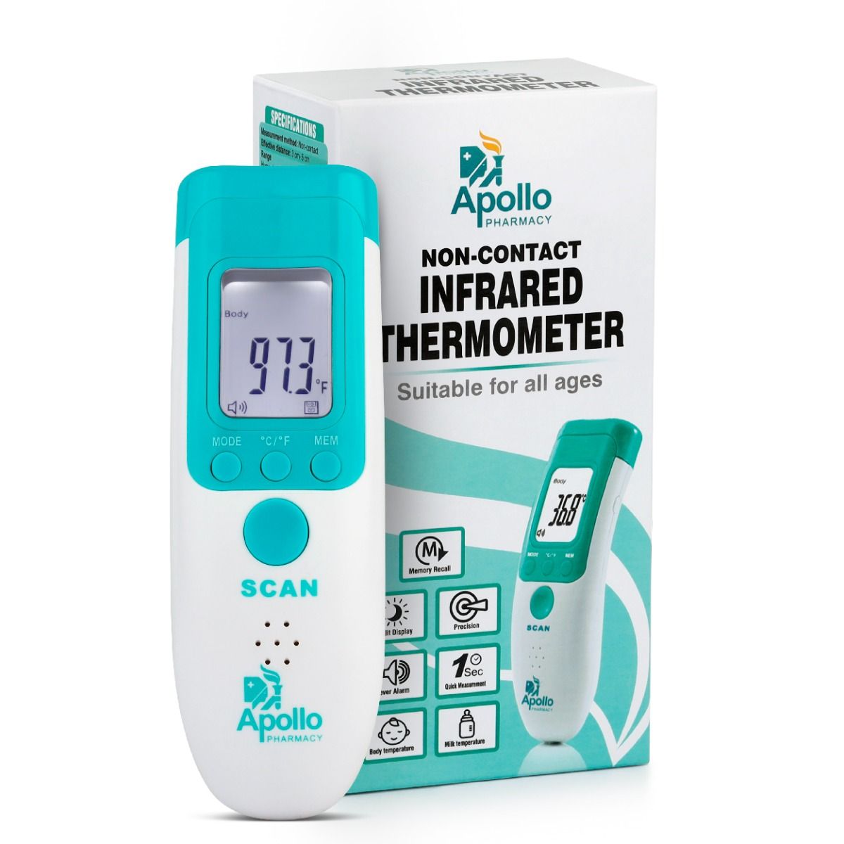 Buy Apollo Pharmacy Non-Contact Infrared Thermometer, 1 Count Online