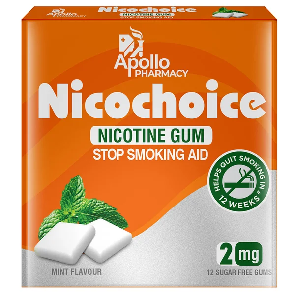 Ap Nicochoice 2 Mg Sugar Free Mint Flavour Nicotine Gum, 12 Count