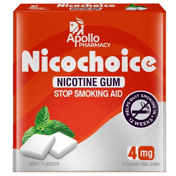 Ap Nicochoice 4 Mg Sugar Free Mint Flavour Nicotine Gum, 12 Count