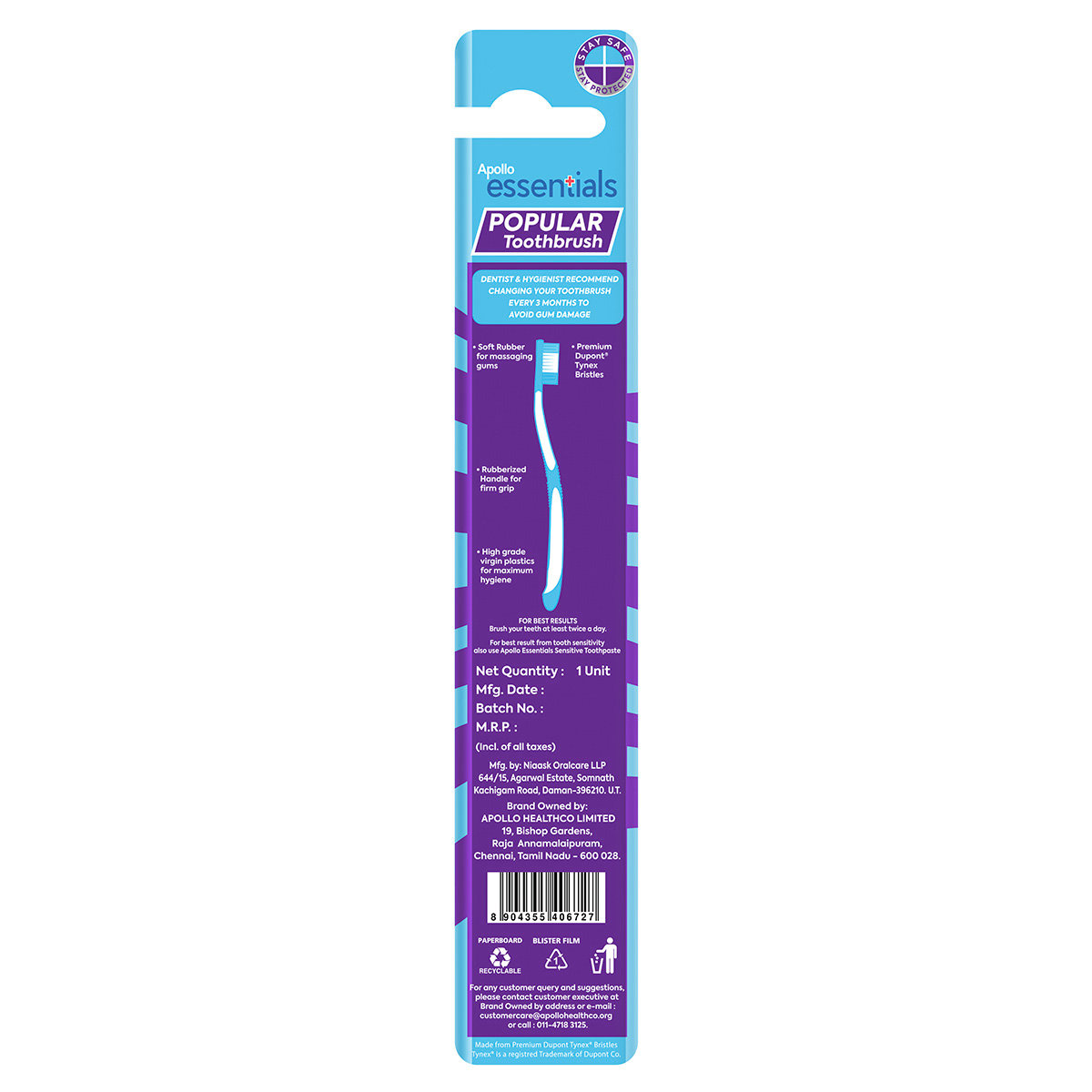Apollo Pharmacy Popular Toothbrush, 1 Count, Pack of 1 Apollo Pharmacy Popular Toothbrush, 1 Count, Pack of 1