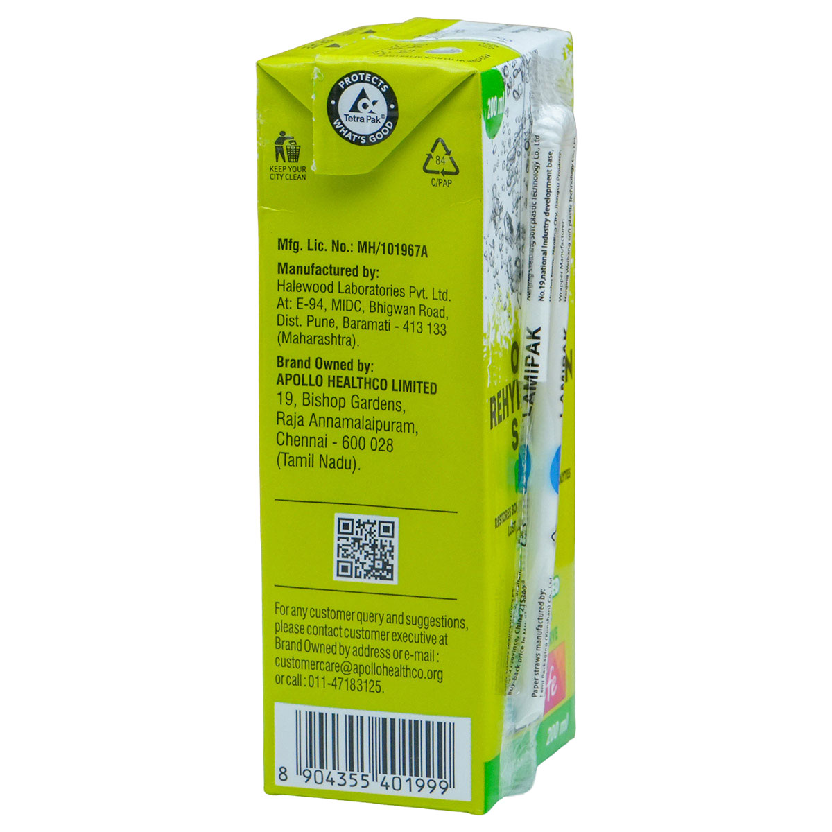 Apollo Life ORS Lemon Flavour Liquid Drink 800 ml (4x200 ml), Pack of 4 Apollo Life ORS Lemon Flavour Liquid Drink 800 ml (4x200 ml), Pack of 4