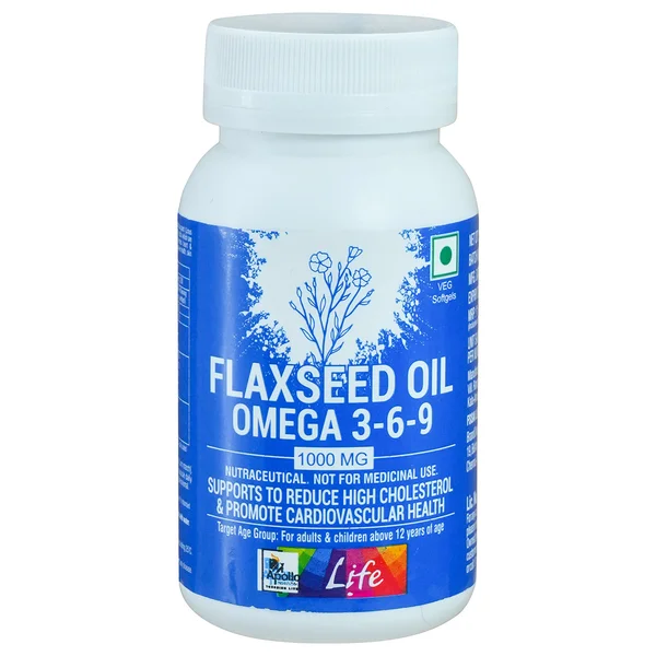 Apollo Life Flaxseed Oil Omega 3-6-9 1000 mg, 30 Capsules, Pack of 1