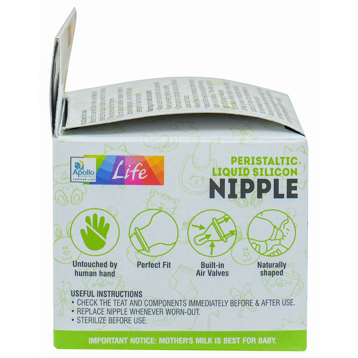 Apollo Life Peristaltic Liquid Silicon Nipple Twin Pack, 2 Count, Pack of 1 Apollo Life Peristaltic Liquid Silicon Nipple Twin Pack, 2 Count, Pack of 1