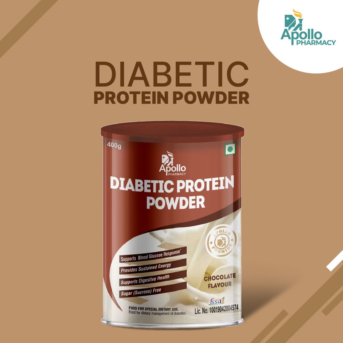 Apollo Pharmacy Diabetic Protein Chocolate Flavour Powder, 400 gm Price, Uses, Side Effects