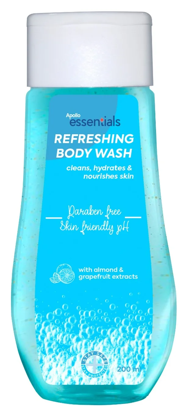 Apollo Essentials Refreshing Body Wash, 400 ml (2x200ml), Pack of 2
