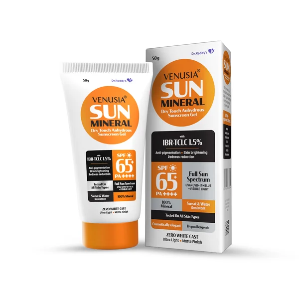Venusia Sun Mineral SPF 65+ PA++++ Sunscreen Gel 50 gm