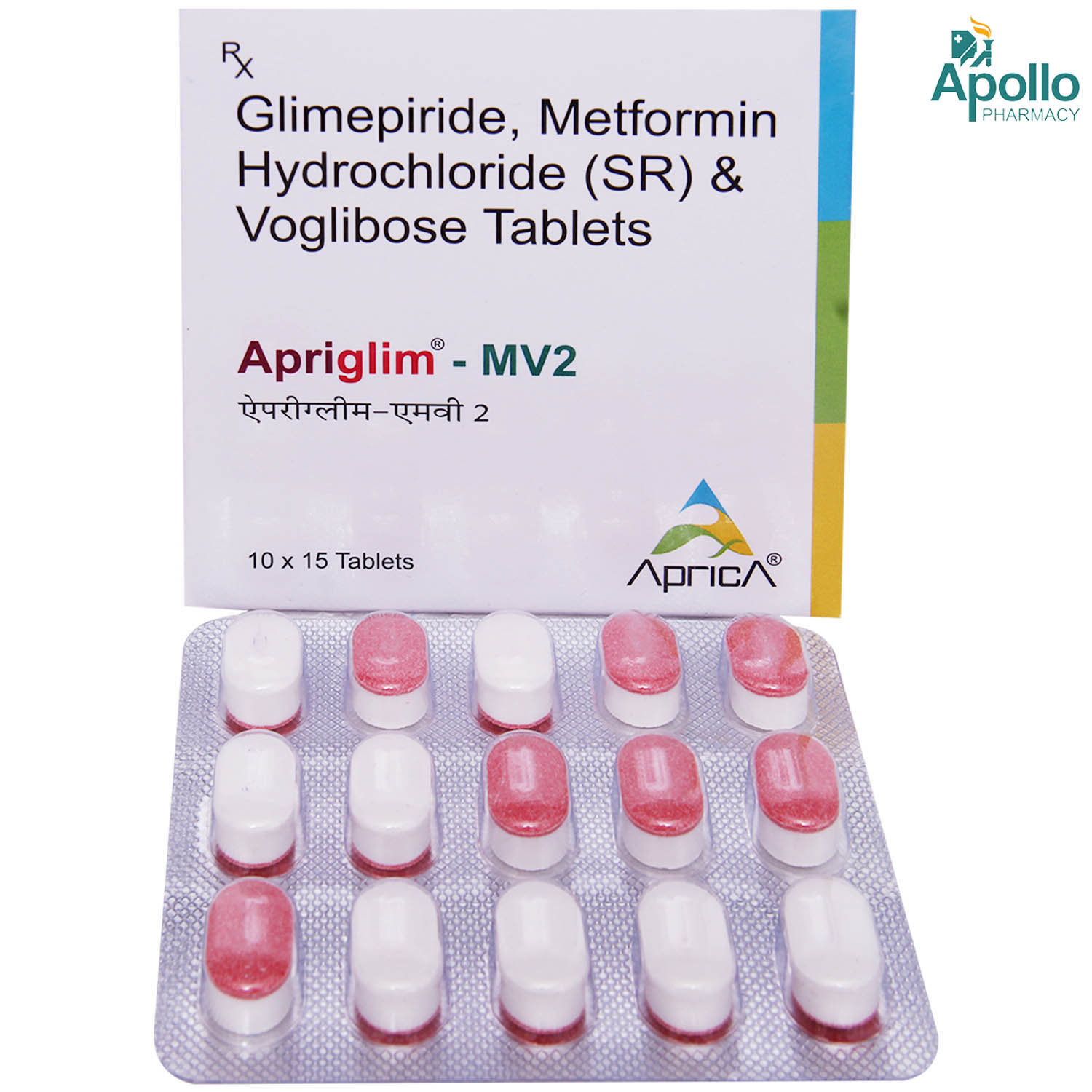 Apriglim-MV 2 Tablet 15's, Pack of 15 Apriglim-MV 2 Tablet 15's, Pack of 15