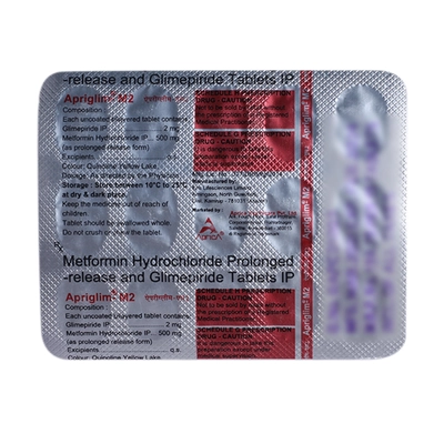 Apriglim-M 2 Tablet 15's, Pack of 15 TabletS