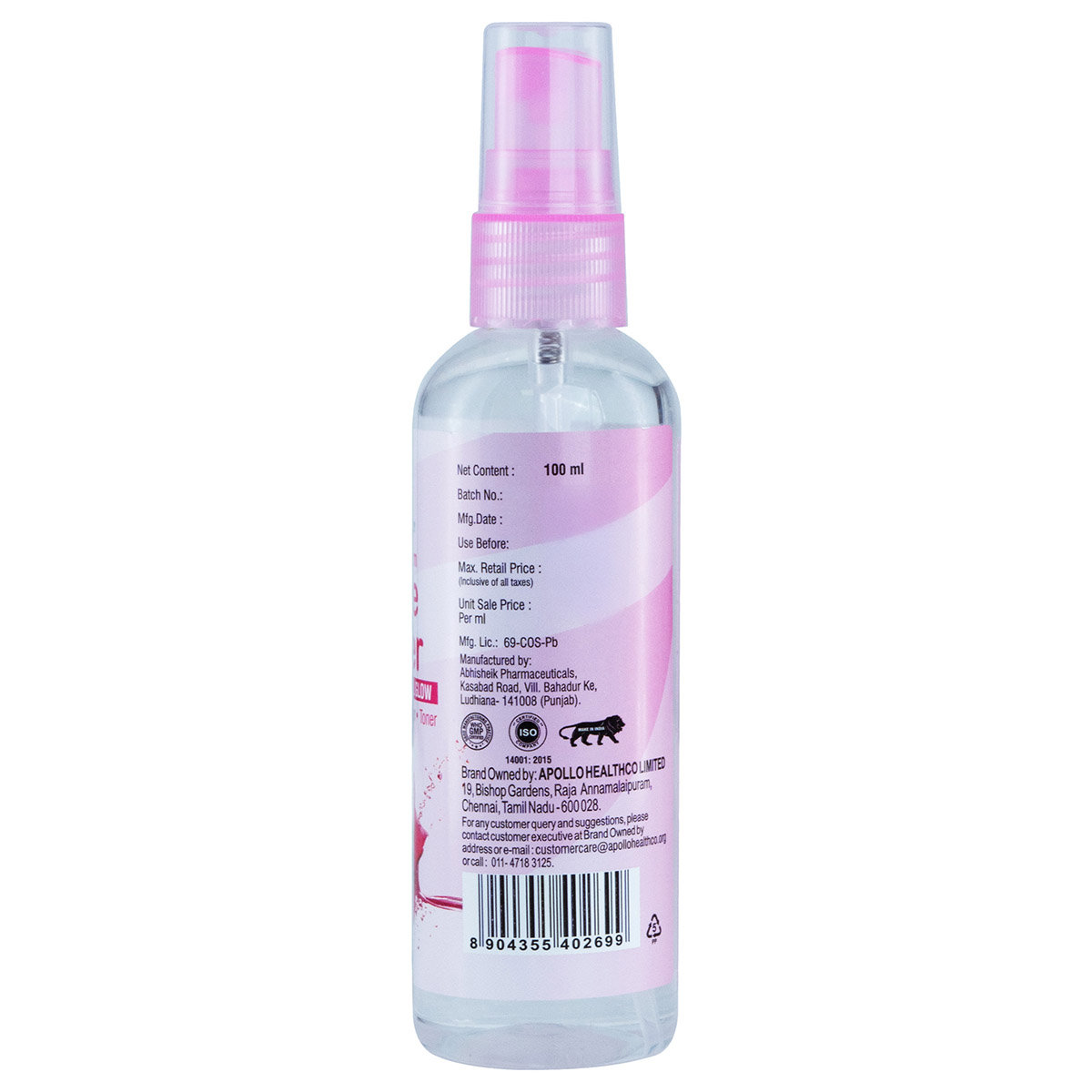 Apollo Pharmacy Rose Water, 100 ml, Pack of 1 Apollo Pharmacy Rose Water, 100 ml, Pack of 1