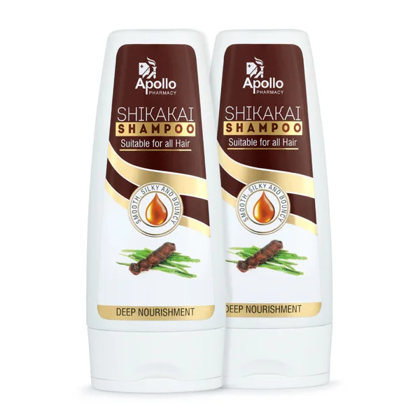 Apollo Pharmacy Shikakai Shampoo, 200 ml (2x100 ml), Pack of 2