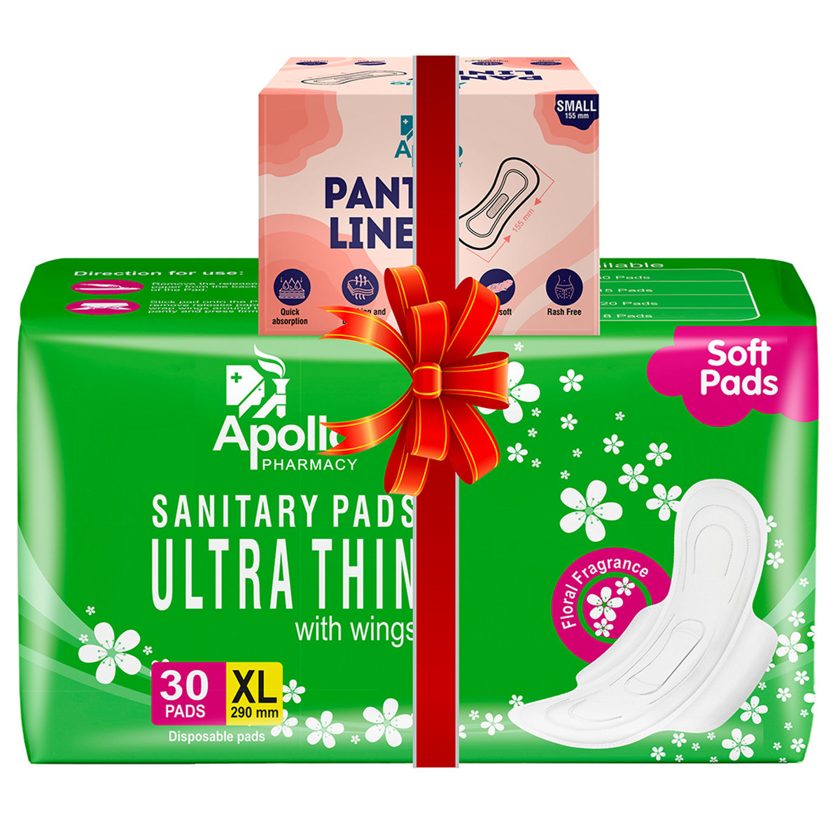 Apollo Pharmacy Sanitary Pads Ultrathin 290mm XL 30 Count + Apollo Pharmacy Panty Liners 155mm Small 20 Count, Combo Pack, Pack of 1 Apollo Pharmacy Sanitary Pads Ultrathin 290mm XL 30 Count + Apollo Pharmacy Panty Liners 155mm Small 20 Count, Combo Pack, Pack of 1