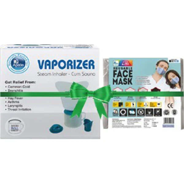 Apollo Steam Inhaler+Reusable Face Mask Combo, Pack of 1