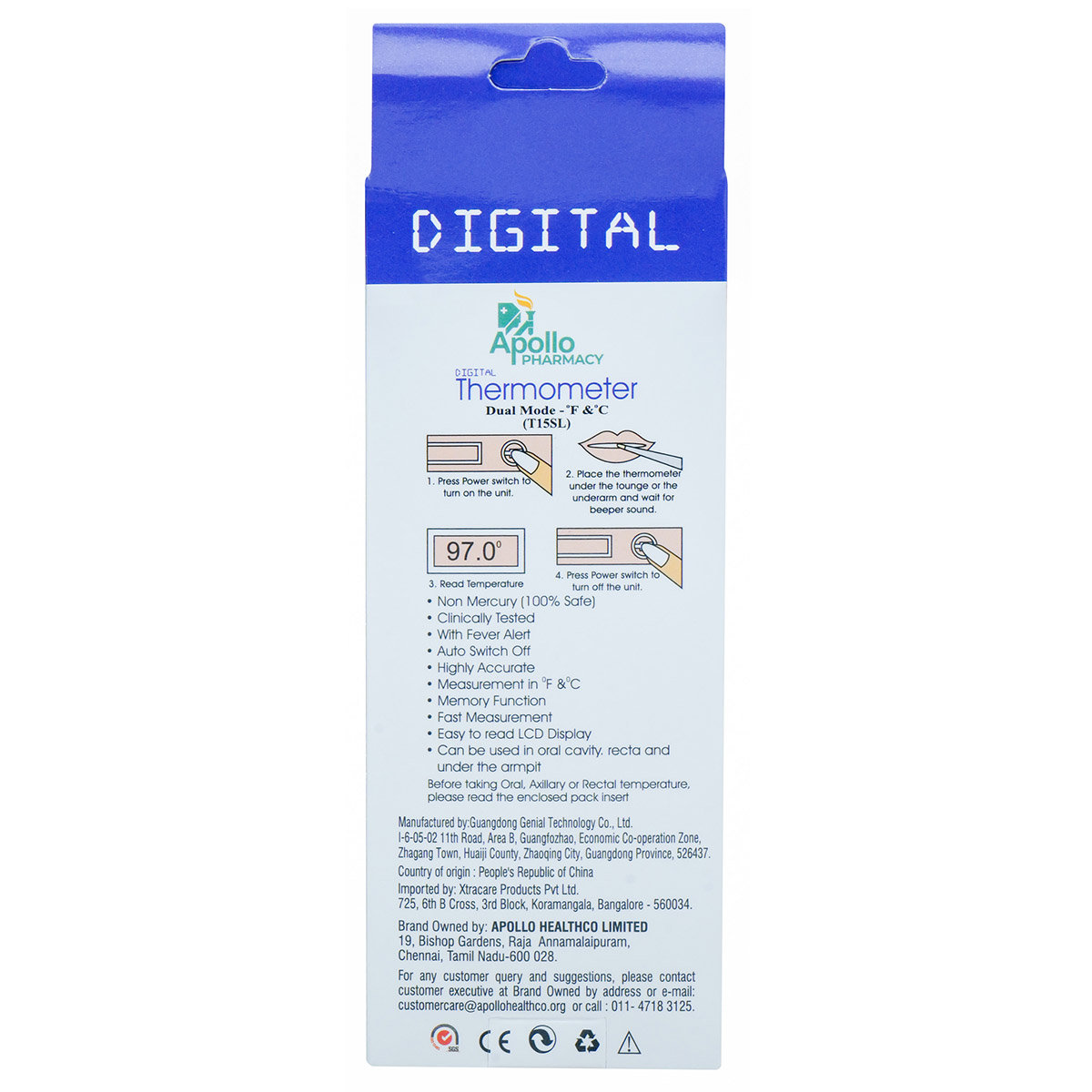 Apollo Pharmacy Digital Flexible Thermometer, 1 Count, Pack of 1 Apollo Pharmacy Digital Flexible Thermometer, 1 Count, Pack of 1