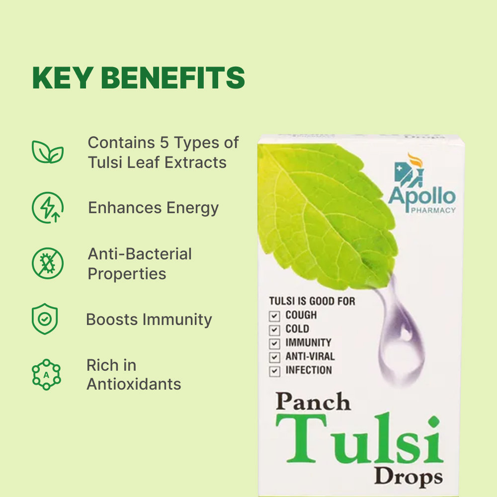 Apollo Pharmacy Panch Tulsi Drops, 20 ml, Pack of 1 Apollo Pharmacy Panch Tulsi Drops, 20 ml, Pack of 1
