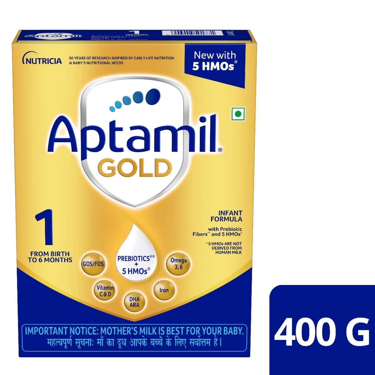 Aptamil Gold Infant Formula Stage 1 Powder, 400 gm, Pack of 1 Aptamil Gold Infant Formula Stage 1 Powder, 400 gm, Pack of 1