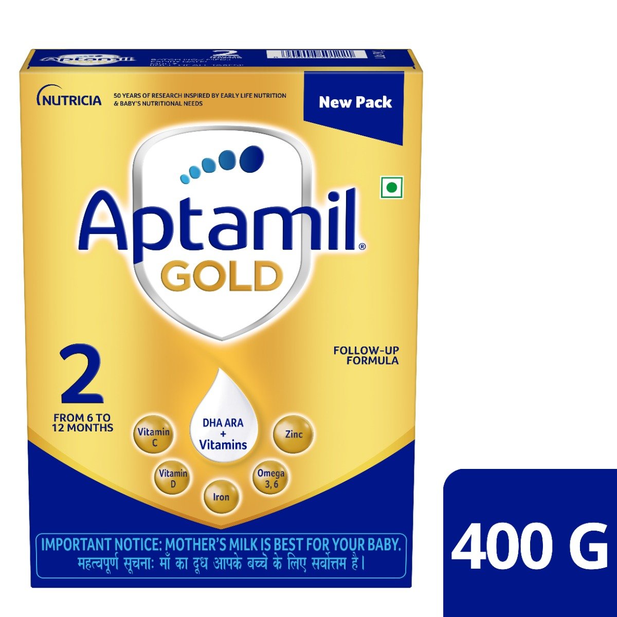 Aptamil Gold Follow-Up Formula Stage 2 Powder, 400 gm, Pack of 1 Aptamil Gold Follow-Up Formula Stage 2 Powder, 400 gm, Pack of 1