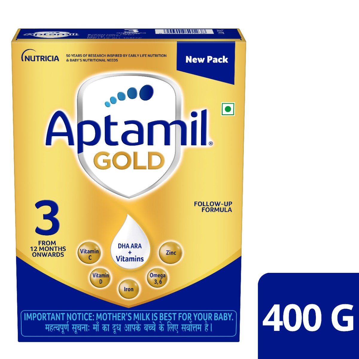 Aptamil Gold Follow-Up Formula Stage 3 Powder, 400 gm, Pack of 1 Aptamil Gold Follow-Up Formula Stage 3 Powder, 400 gm, Pack of 1