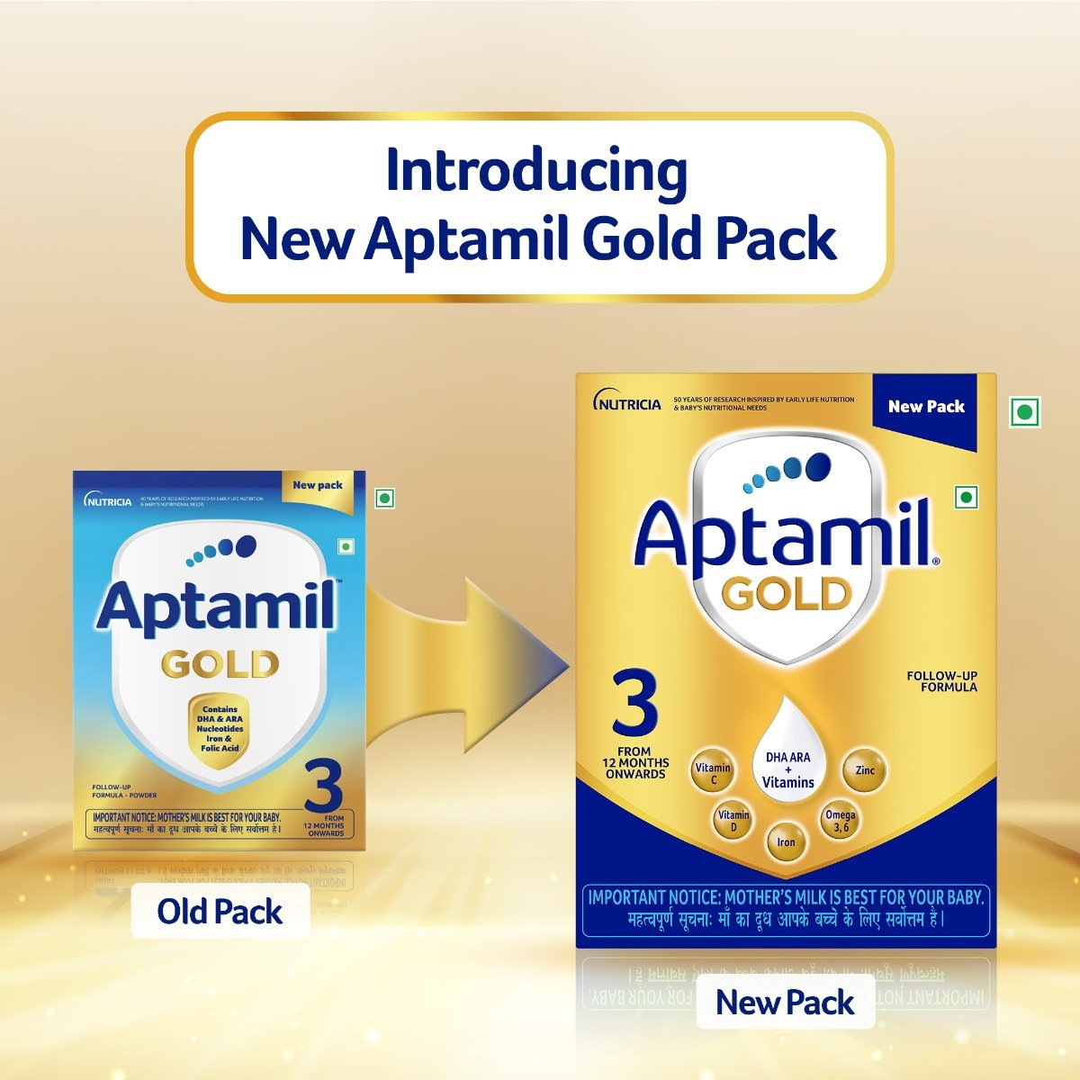 Aptamil Gold Follow-Up Formula Stage 3 Powder, 400 gm, Pack of 1 Aptamil Gold Follow-Up Formula Stage 3 Powder, 400 gm, Pack of 1