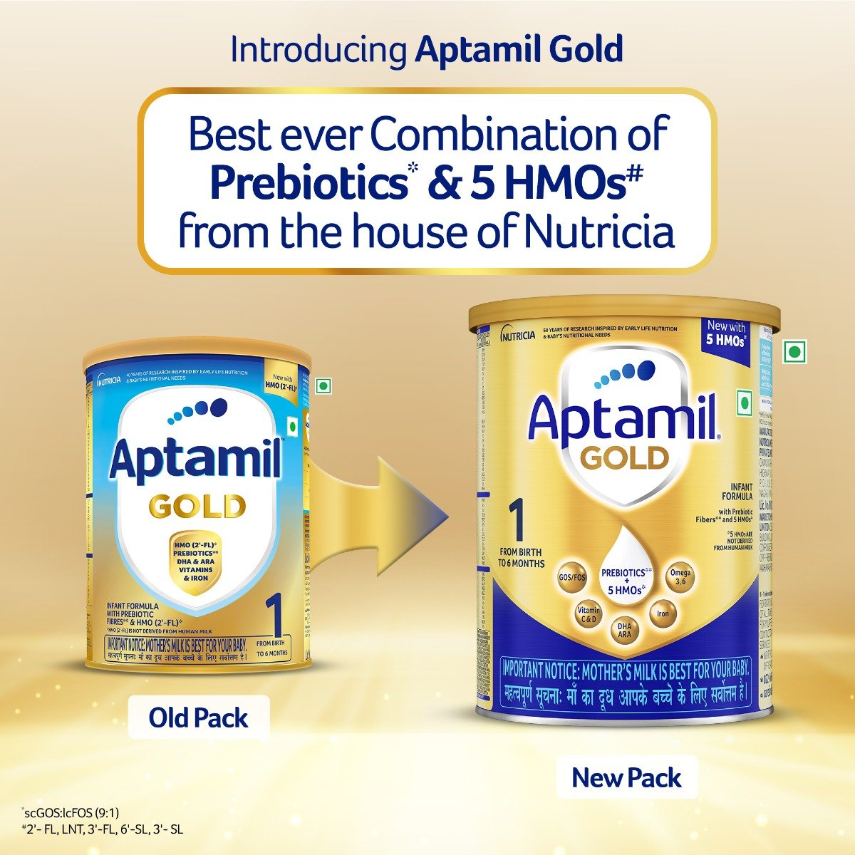Aptamil Gold Infant Formula Stage 1 Powder, 400 gm Tin, Pack of 1 Aptamil Gold Infant Formula Stage 1 Powder, 400 gm Tin, Pack of 1