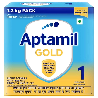 Aptamil Gold Infant Formula Stage 1 Powder, 1.2 kg, Pack of 1