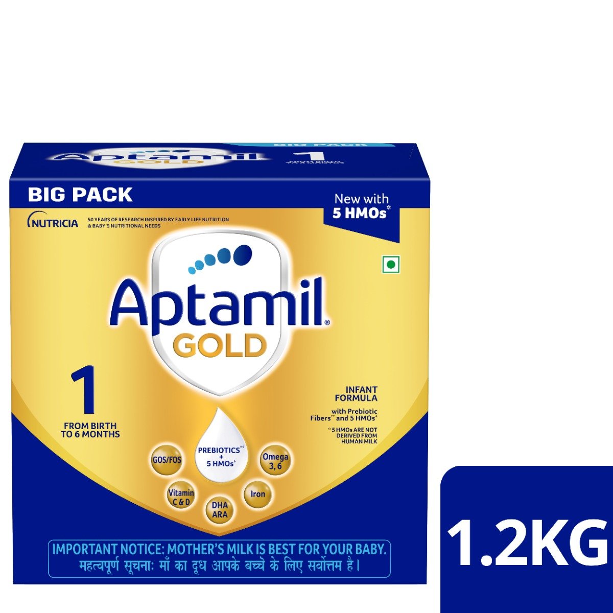 Aptamil Gold Infant Formula Stage 1 Powder, 1.2 kg, Pack of 1 Aptamil Gold Infant Formula Stage 1 Powder, 1.2 kg, Pack of 1