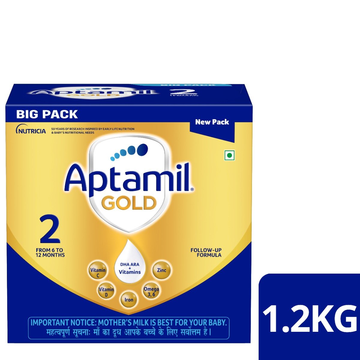 Aptamil Gold Follow-Up Formula Stage 2 Powder, 1.2 kg, Pack of 1 Aptamil Gold Follow-Up Formula Stage 2 Powder, 1.2 kg, Pack of 1