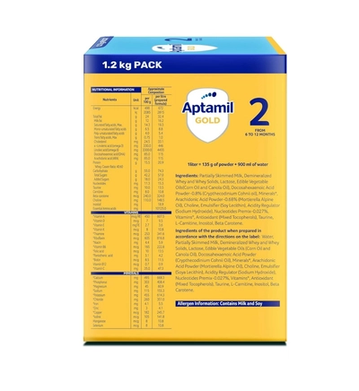 Aptamil Gold Follow-Up Formula Stage 2 Powder, 1.2 kg, Pack of 1