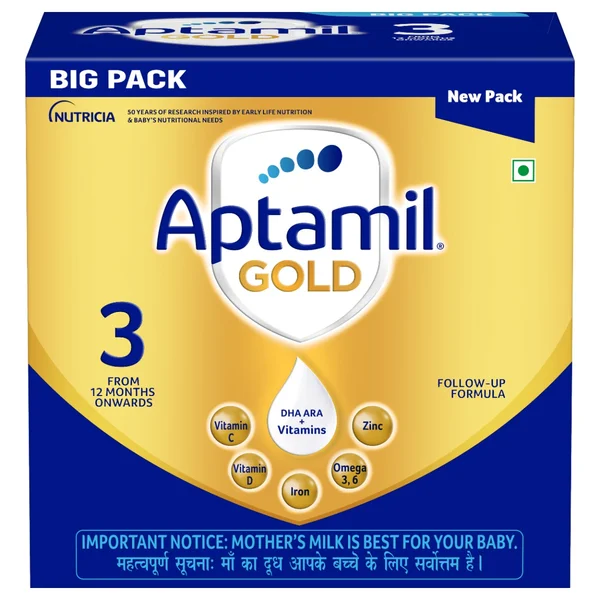 Aptamil Gold Follow-Up Formula Stage 3 Powder, 1.2 kg, Pack of 1