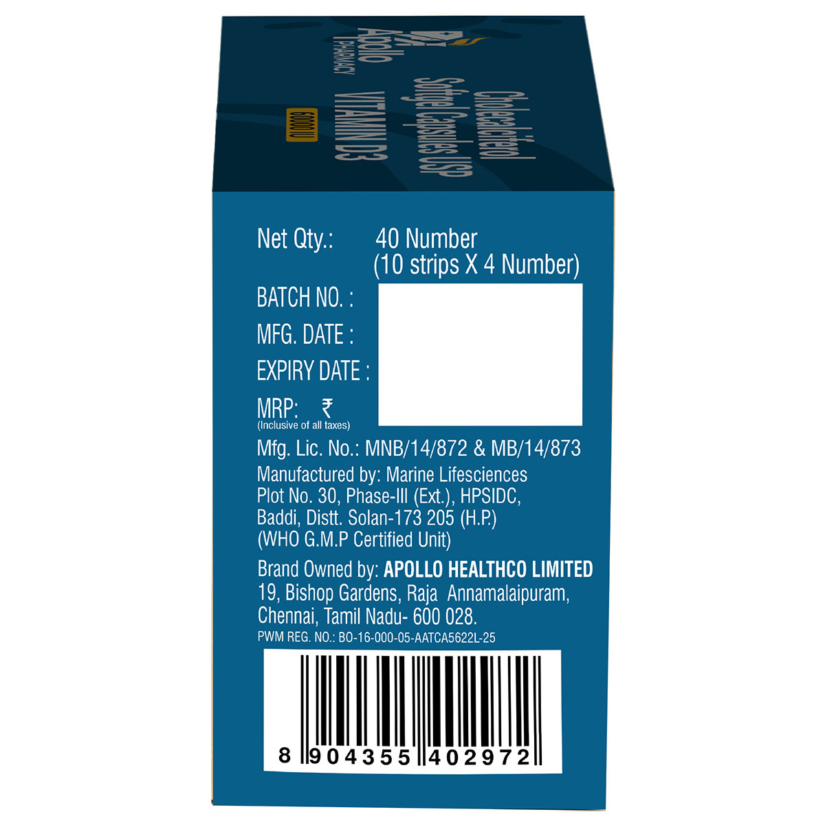 Apollo Pharmacy Vitamin D3 60000 IU, 4 Capsules Apollo Pharmacy Vitamin D3 60000 IU, 4 Capsules