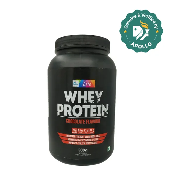 Apollo Life Whey Protein Chocolate Flavour Powder, 500 gm