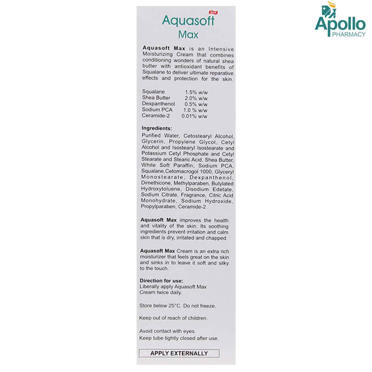 New Aquasoft Max Intensive Moisturising Cream 150 gm, Pack of 1 New Aquasoft Max Intensive Moisturising Cream 150 gm, Pack of 1