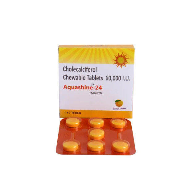 Aquashine 24 Orange Flavour Chewable Tablet 7's, Pack of 7 Chewable TabletS