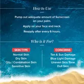 Aqualogica Detan+ Dewy Sunscreen 50 gm with SPF 50+ &amp; PA++++ | UVA/B &amp; Blue Light Protection | Tan Removal | For Normal, Sensitive &amp; Dry Skin, Pack of 1