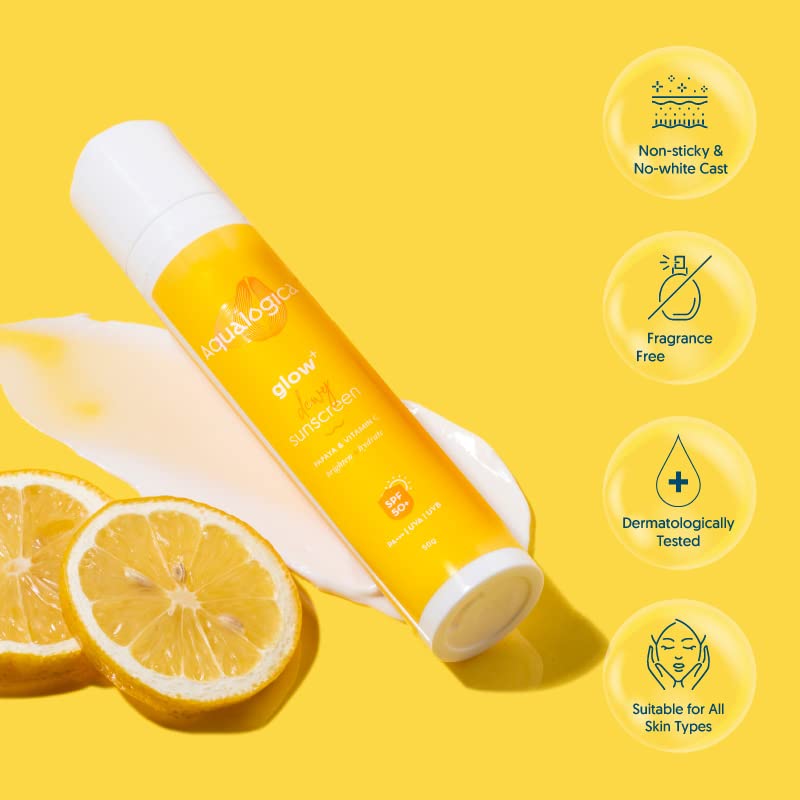 Aqualogica Glow+ Dewy SPF 50 PA++++ Sunscreen, 50 gm, Pack of 1 Aqualogica Glow+ Dewy SPF 50 PA++++ Sunscreen, 50 gm, Pack of 1