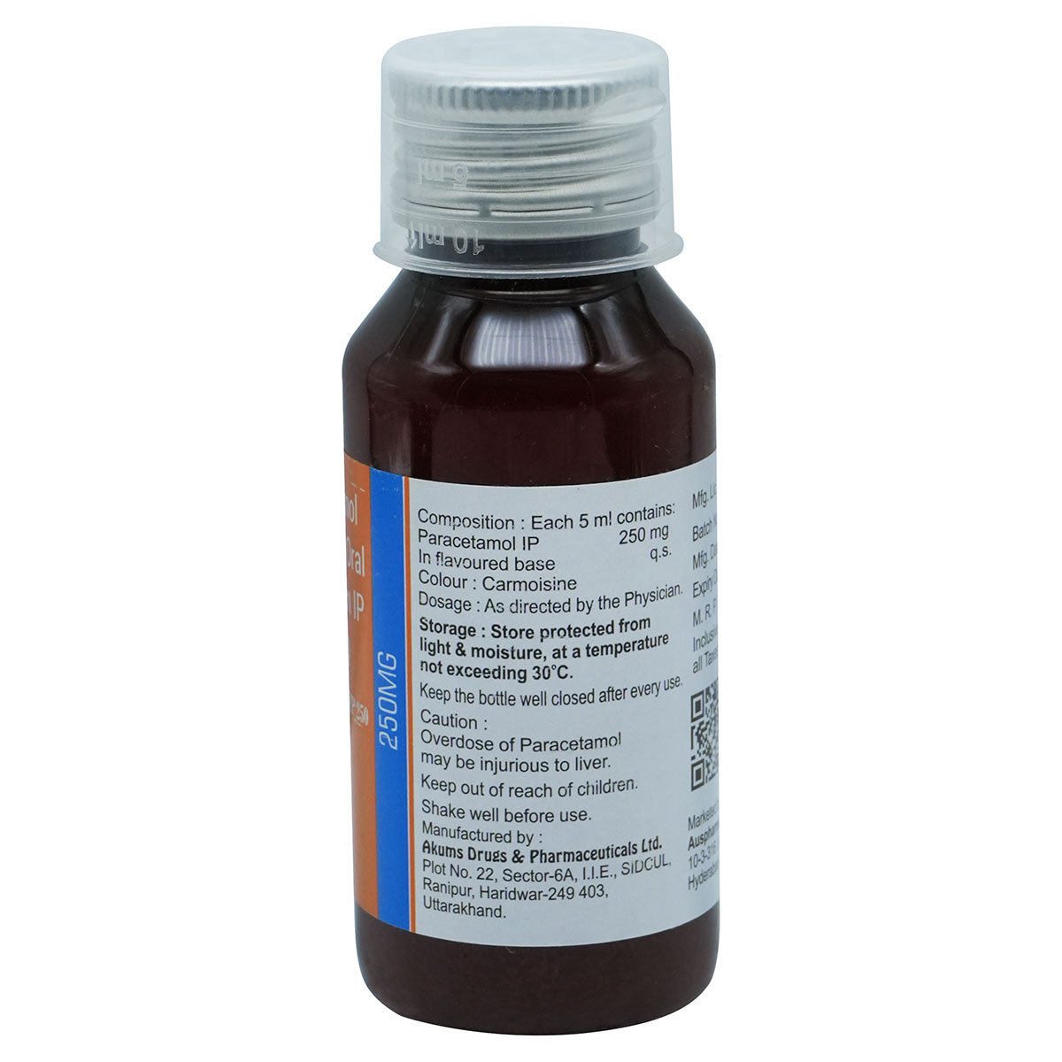 Aquris Parasyp 250 Paediatric Oral Suspension 60 ml, Pack of 1 ORAL SUSPENSION Aquris Parasyp 250 Paediatric Oral Suspension 60 ml, Pack of 1 ORAL SUSPENSION