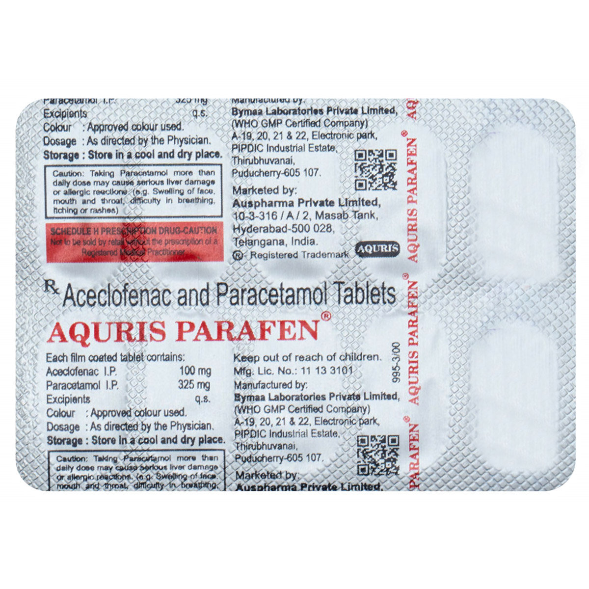 Aquris Parafen Tablet 10's, Pack of 10 TabletS Aquris Parafen Tablet 10's, Pack of 10 TabletS