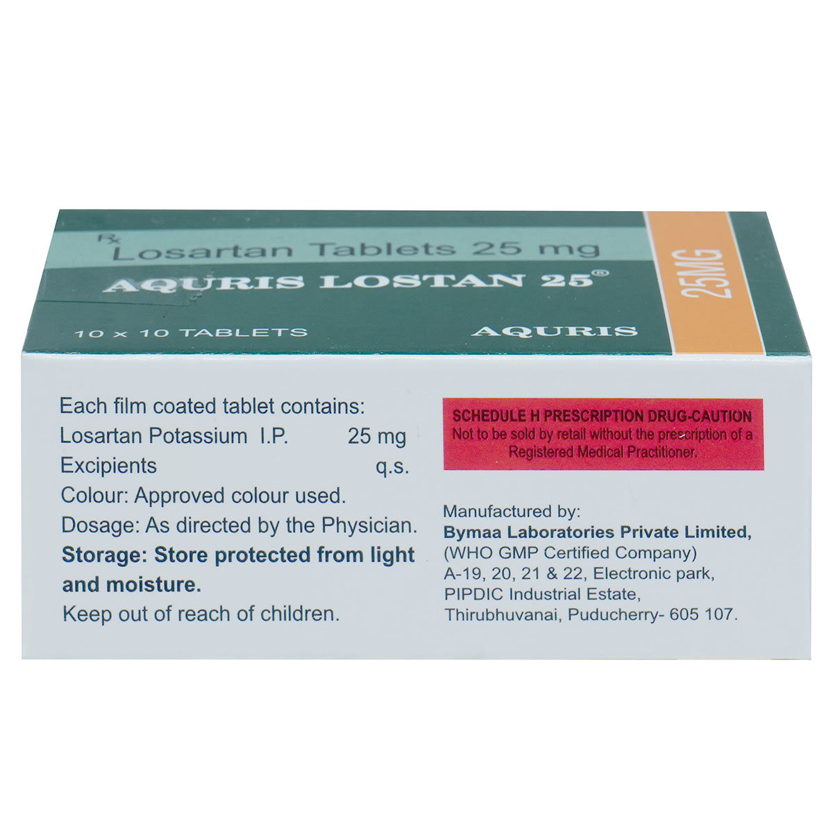 Aquris Lostan 25 Tablet 10's, Pack of 10 Aquris Lostan 25 Tablet 10's, Pack of 10