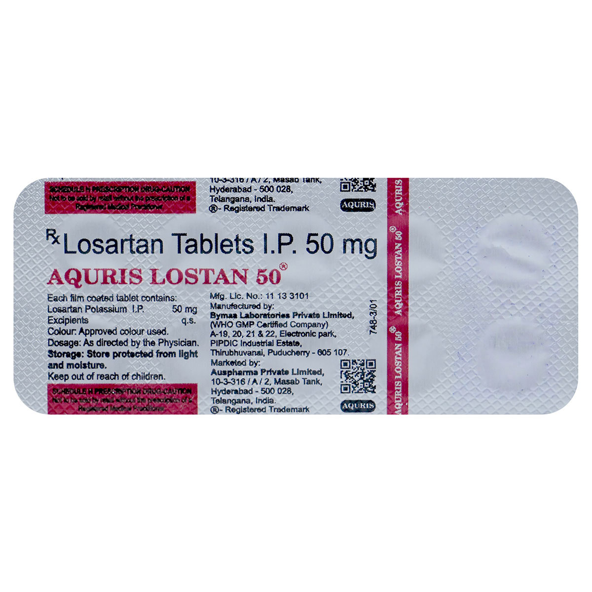 Aquris Lostan 50 Tablet 10's, Pack of 10 Aquris Lostan 50 Tablet 10's, Pack of 10