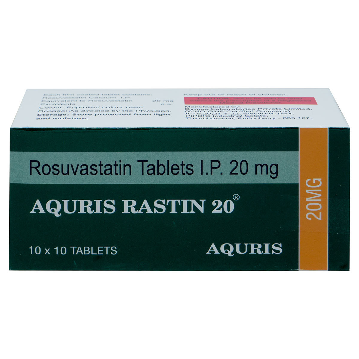 Aquris Rastin 20 Tablet 10's, Pack of 10 Aquris Rastin 20 Tablet 10's, Pack of 10