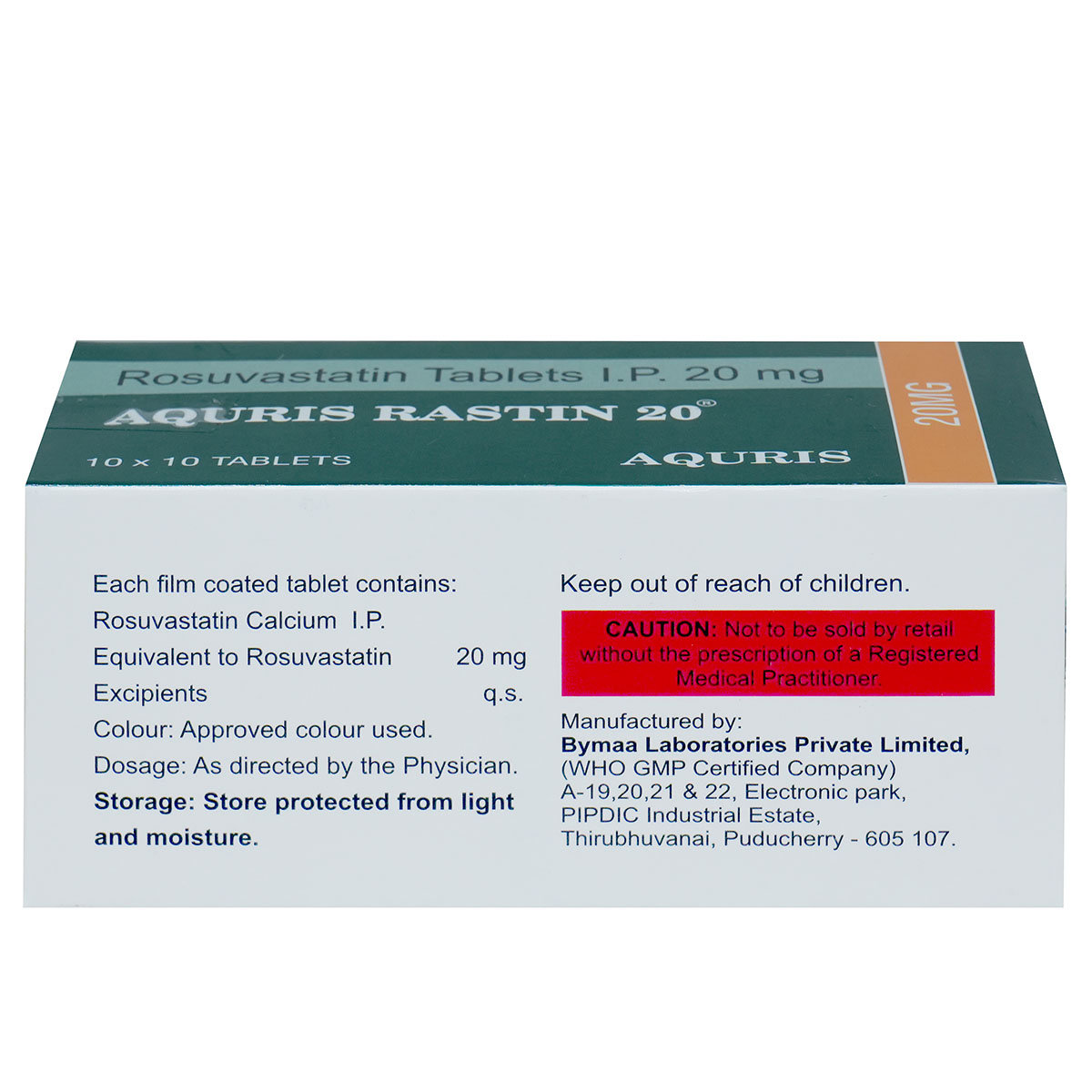 Aquris Rastin 20 Tablet 10's, Pack of 10 Aquris Rastin 20 Tablet 10's, Pack of 10