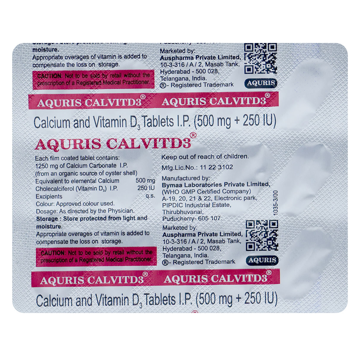 Aquris Calvitd3 Tablet 15's, Pack of 15 Aquris Calvitd3 Tablet 15's, Pack of 15