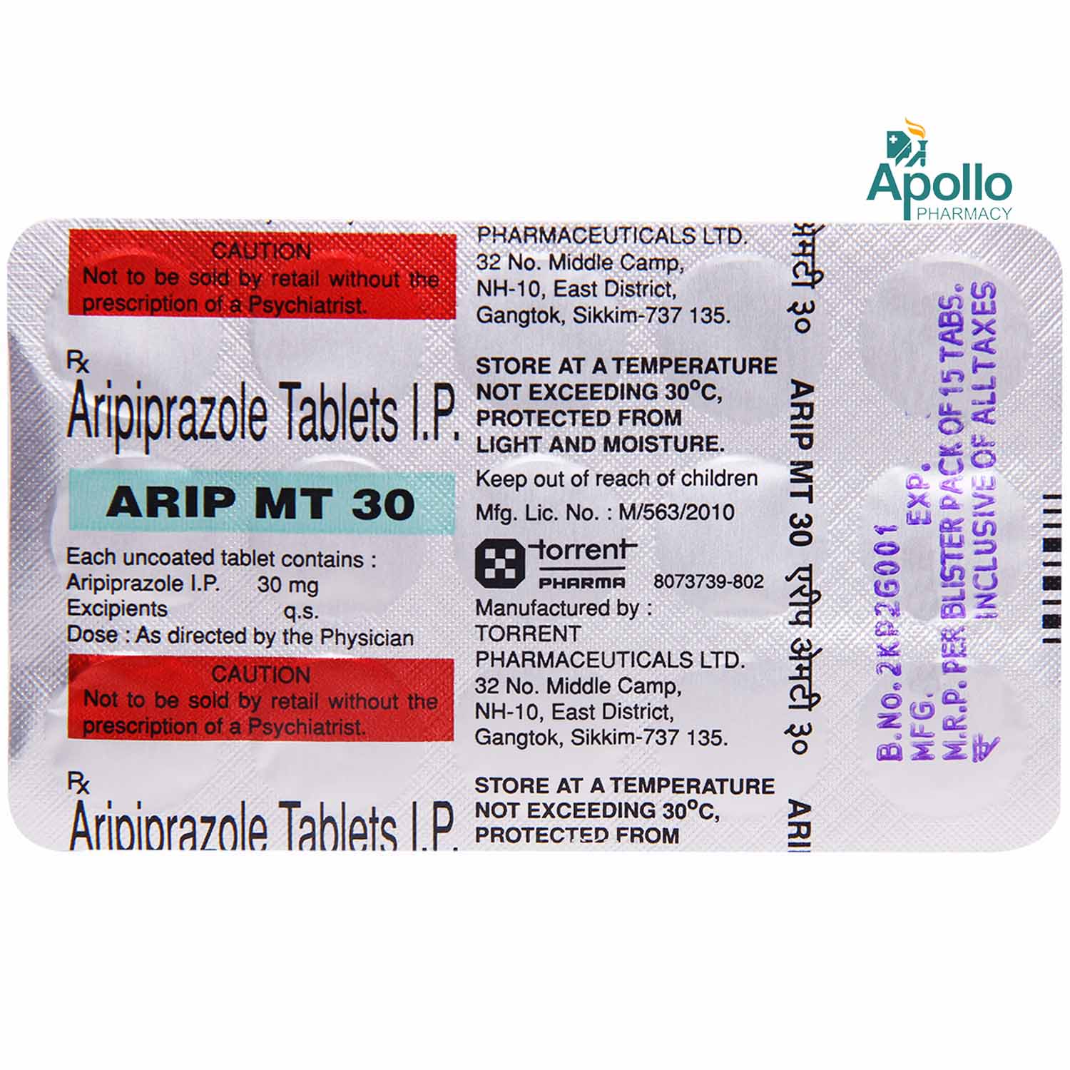 Arip MT 30 Tablet 15's, Pack of 15 TabletS Arip MT 30 Tablet 15's, Pack of 15 TabletS