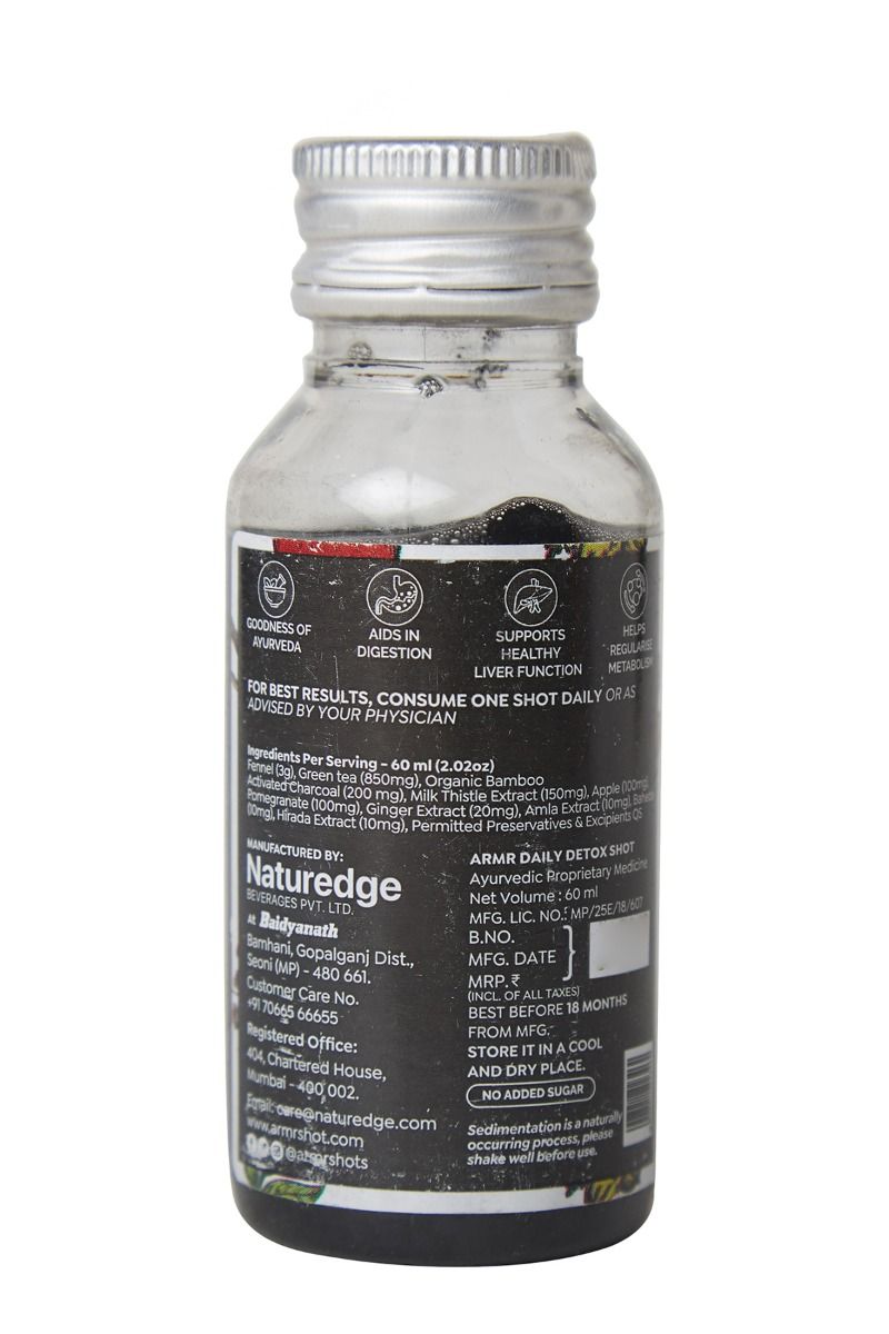 Armr Daily Detox Shot With Activated Charcoal, 600 ml Price, Uses, Side