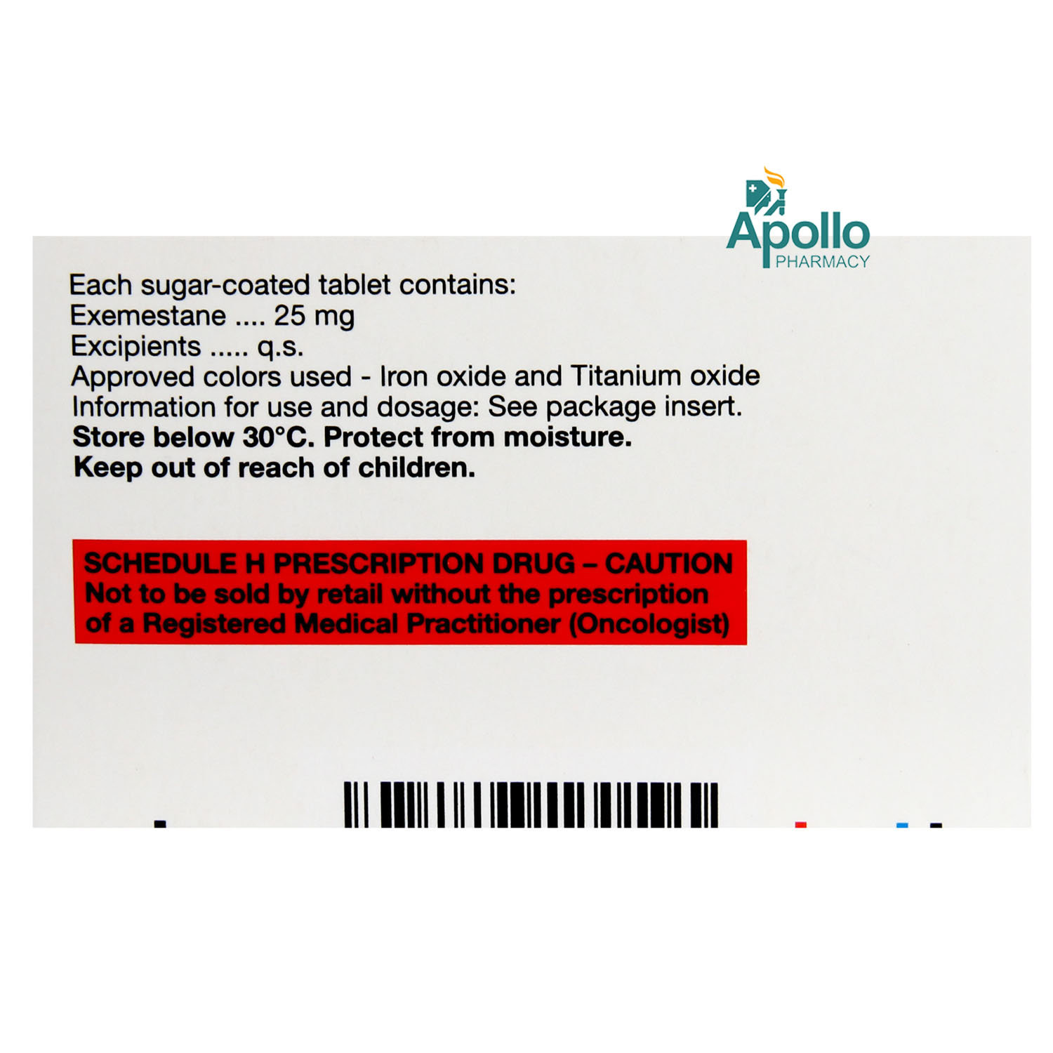Aromasin 25 mg Tablet 15's, Pack of 15 TABLETS Aromasin 25 mg Tablet 15's, Pack of 15 TABLETS