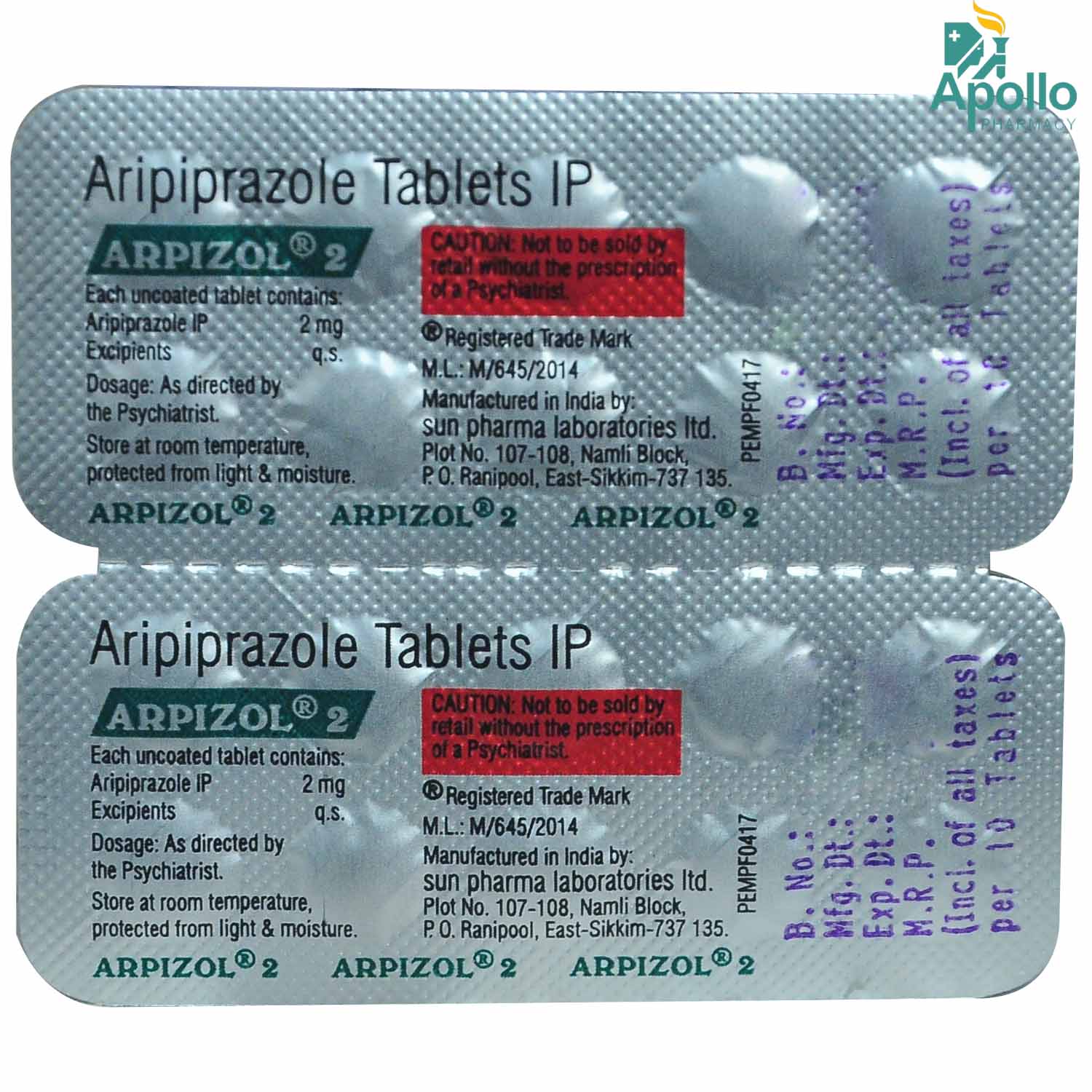 Arpizol 2 Tablet 10's, Pack of 10 TABLETS Arpizol 2 Tablet 10's, Pack of 10 TABLETS